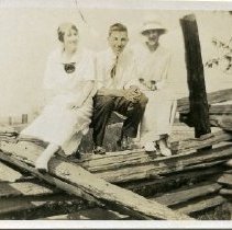 Group on a Wooden Barrier